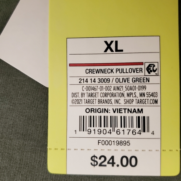 All In Motion Olive Green Crew Sweatshirt - Picture 8 of 8